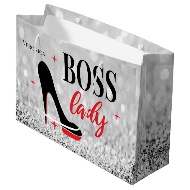 Sacola Para Presentes Grande Estiletto Vermelho Personalizado para Heel Boss La (Frente inclinada)
