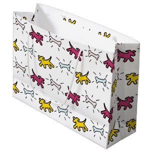 Sacola Para Presentes Grande Estilo de Grafite do Osso do Cão Escolher Cor L Pr