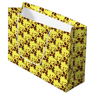 Sacola Para Presentes Grande Estilo Floral 1, VERMELHO-AMARELO-2-GIFT BAG L