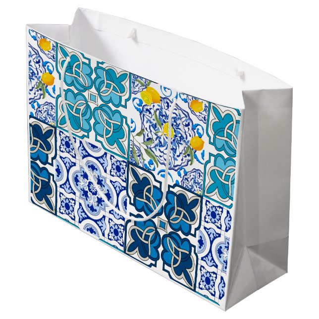 Sacola Para Presentes Grande estilo italiano, vibrante           (Verso inclinado)