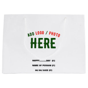 SACOLA PARA PRESENTES GRANDE ESTILO MODERNO PERSONALIZÁVEL BRANCO VERIFICADO DE