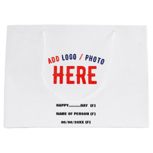 SACOLA PARA PRESENTES GRANDE ESTILO MODERNO PERSONALIZÁVEL BRANCO VERIFICADO MA