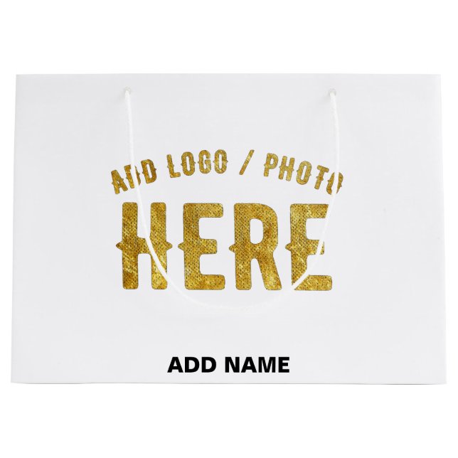 SACOLA PARA PRESENTES GRANDE ESTILO MODERNO PERSONALIZÁVEL BRANCO VERIFICADO MA (Frente)