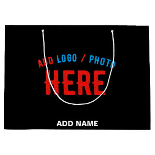 SACOLA PARA PRESENTES GRANDE ESTILO MODERNO PRETO PERSONALIZÁVEL VERIFICADO COM