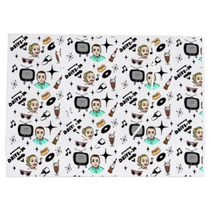 Sacola Para Presentes Grande Estilo Nostálgico Retro 1950