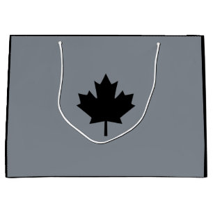 Sacola Para Presentes Grande Estilo preto canadense da folha de bordo