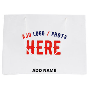 SACOLA PARA PRESENTES GRANDE ESTILOSO BRANCO PERSONALIZÁVEL MODERNO VERIFICADO