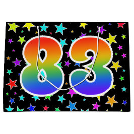 Sacola Para Presentes Grande Estrelas coloridas + padrão arco-íris nº do evento