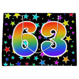 Sacola Para Presentes Grande Estrelas Coloridas + Padrão de Arco-íris "63" Even