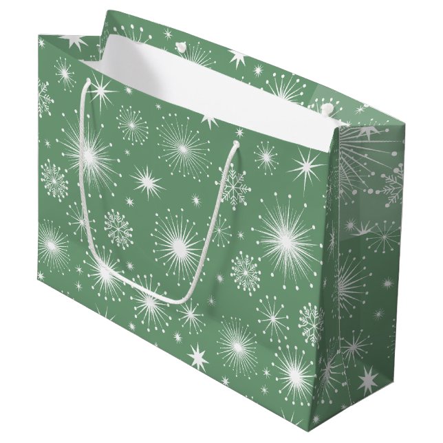Sacola Para Presentes Grande Estrelas Nostálgicas do Kitschmas (Frente inclinada)