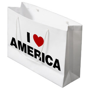 Sacola Para Presentes Grande Eu amo a América