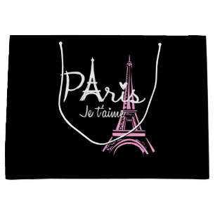 Sacola Para Presentes Grande Eu Amo Paris Eiffel Torre França Souvenir Francês
