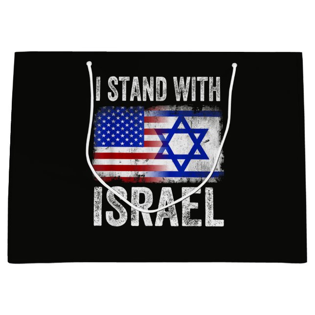 Sacola Para Presentes Grande Eu apoio Israel (Frente)