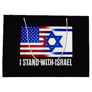 Sacola Para Presentes Grande Eu Apoio Israel Patriótico