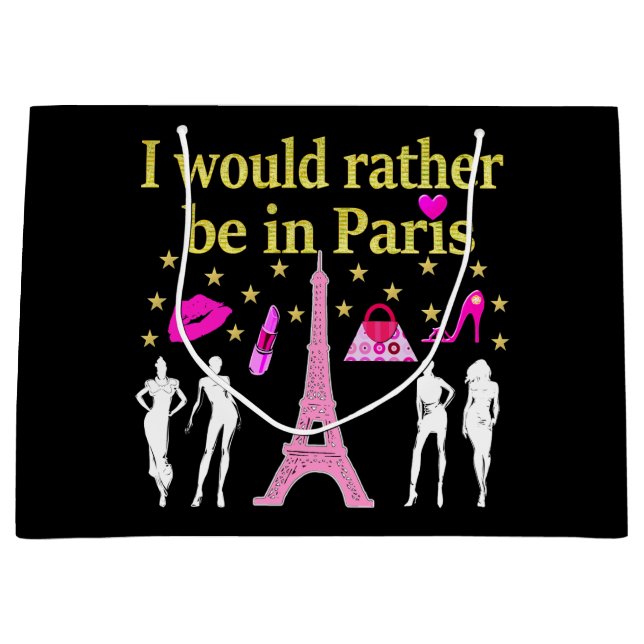 SACOLA PARA PRESENTES GRANDE EU ESTARIA PREFERENCIALMENTE EM PARIS (Frente)