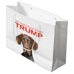 Sacola Para Presentes Grande Eu nunca vou bater no Donald Trump!