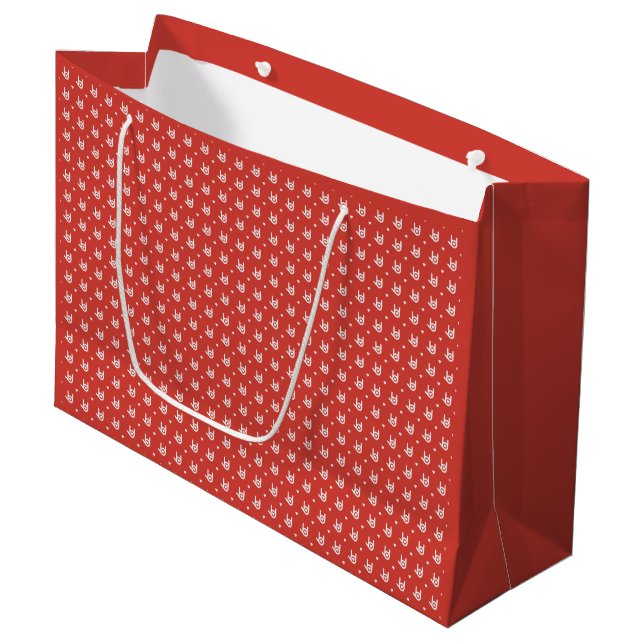 Sacola Para Presentes Grande Eu Te Amo, Red Gift Bag (Frente inclinada)