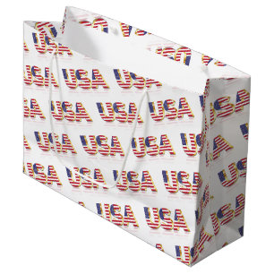 Sacola Para Presentes Grande EUA - Estados Unidos da América - Bandeira