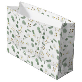 Sacola Para Presentes Grande Eucalyptus Greenery Glossomas de Goma Dólar