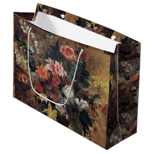 Sacola Para Presentes Grande Eugene Delacroix Vintage Buquê de Flores