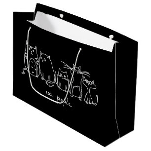 Sacola Para Presentes Grande Ew, Pessoas Engraçadas, Amantes De Gato