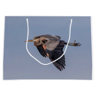 Sacola Para Presentes Grande Excelente Blue Heron em voo
