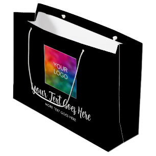 Sacola Para Presentes Grande Faça o Upload do Logotipo da Sua Empresa Aqui Pret
