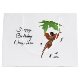 Sacola Para Presentes Grande Fada Fácil Com Asas Marrons Marrons Dão Saco