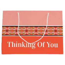 Sacola Para Presentes Grande Faixa Acentuada Floral