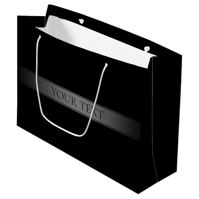 Sacola Para Presentes Grande Faixa de Gradiente Elegante Simples e Editável (Frente inclinada)
