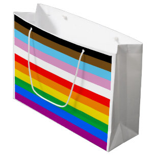 Sacola Para Presentes Grande Faixa de Sinalizador de Progresso LGBTQ+
