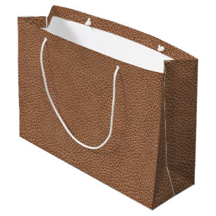 Sacola Para Presentes Grande Falso Brown natural de couro