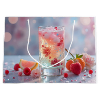 Sacola Para Presentes Grande Fantasia Floral Refrescante