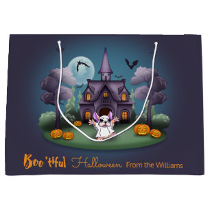 Sacola Para Presentes Grande Fantasmas bonitinhos do Halloween