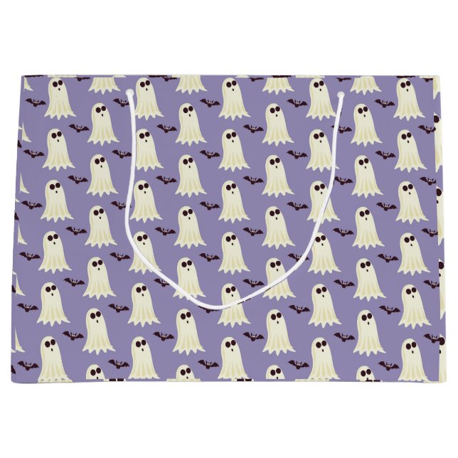 Sacola Para Presentes Grande Fantasmas e saco de presentes de morcegos (Frente)