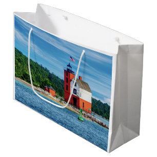 Sacola Para Presentes Grande Farol da Ilha Round