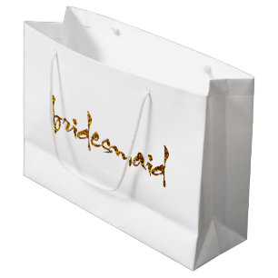 Sacola Para Presentes Grande Faux Gold Foil Bridesmaid