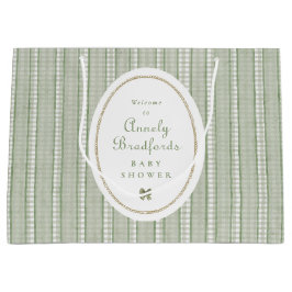 Sacola Para Presentes Grande Favor de Boas-Vindas com Laço de Ginga Verde Sálvi