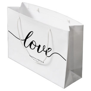 Sacola Para Presentes Grande Favorecimento personalizado de casamento de Script