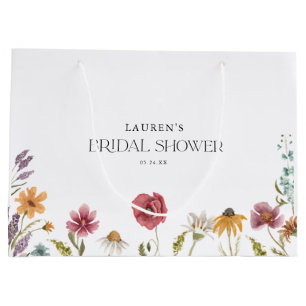 Sacola Para Presentes Grande Favoritos de Chuva de Noiva Floral de Flor Silvest
