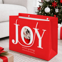 Felicidade de Natal Vermelho com Foto Personalizad