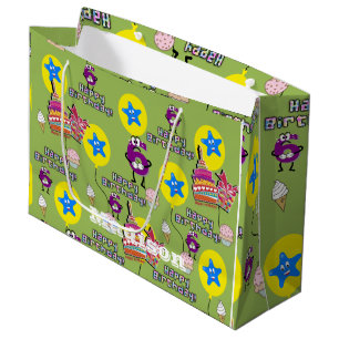 Sacola Para Presentes Grande Feliz 6 Birthday Gift Bag #6