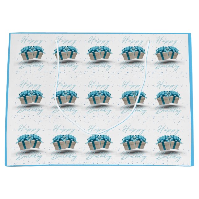 Sacola Para Presentes Grande Feliz Aniversário Bebê Azul Grande Saco de Present (Frente)