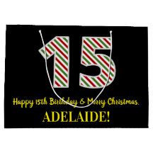 Feliz aniversário de 15 e feliz Natal, nome person