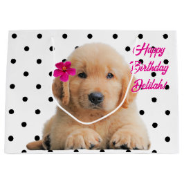 Sacola Para Presentes Grande Feliz Aniversário do Ouro Bastante Personalizado