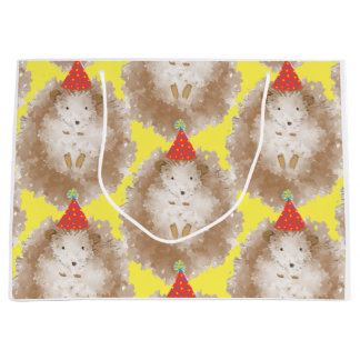 Sacola Para Presentes Grande Feliz aniversário Hedgehog Gift Bag Grande