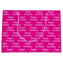 Feliz aniversário personalizado branco e fúcsia