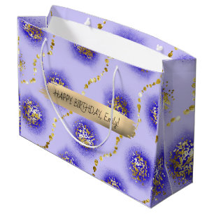 Sacola Para Presentes Grande Feliz Aniversário Personalizado Menina Feminina