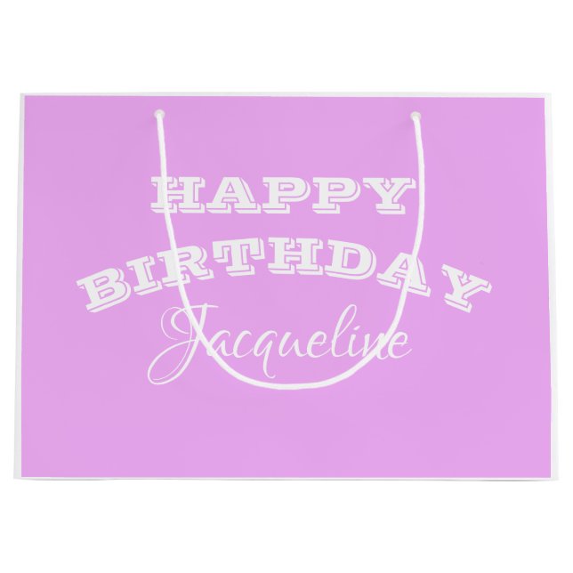 Sacola Para Presentes Grande Feliz Aniversário Presente Para Sua Simples Chic S (Frente)