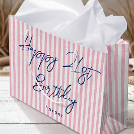 Sacola Para Presentes Grande Feliz Aniversário Qualquer Idade Nome Personalizad